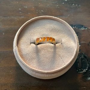 Orange sapphire ring
